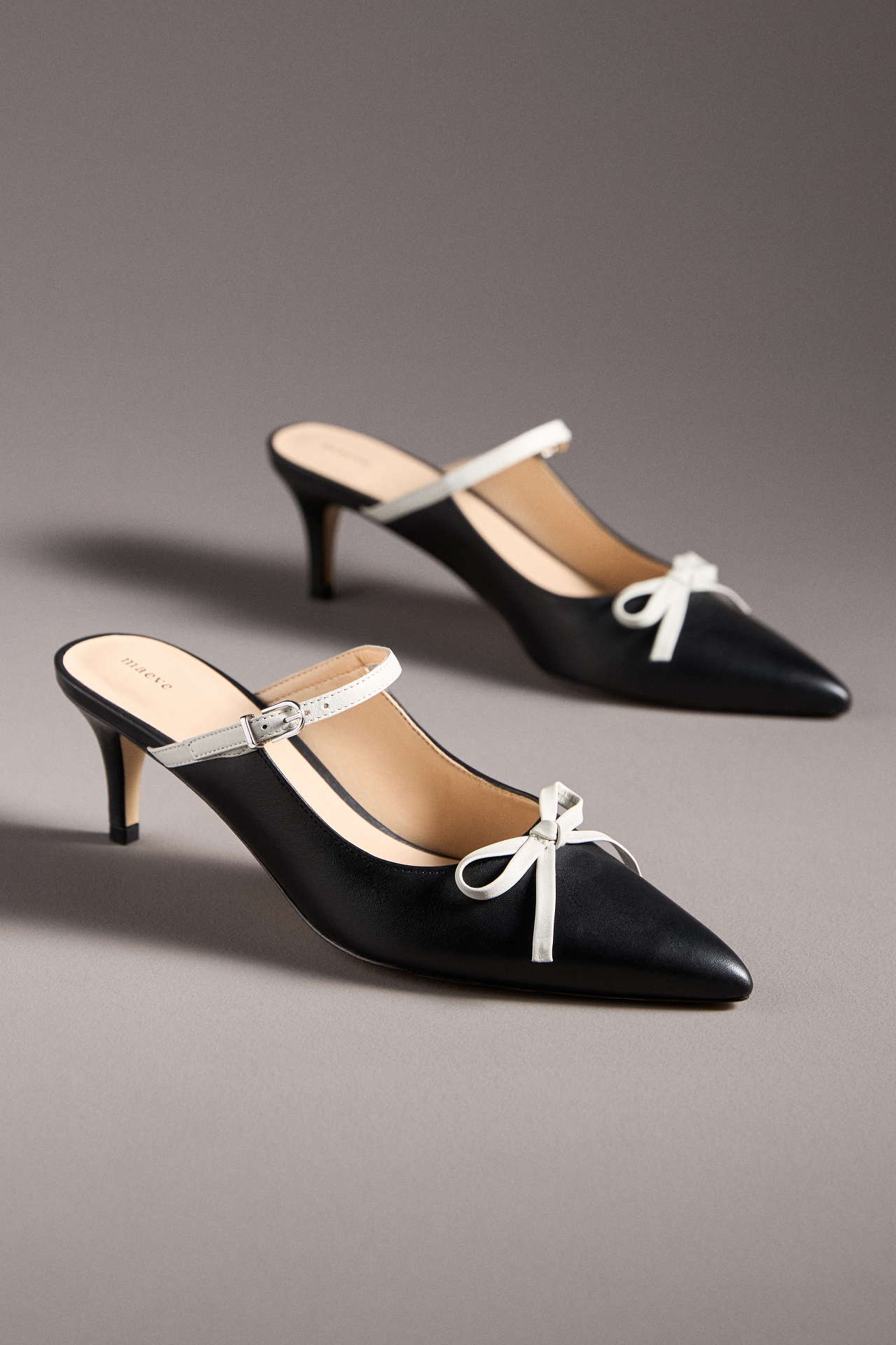 Maeve Bow Kitten-Heel Mules