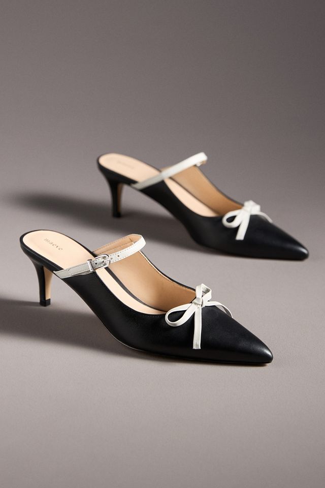 Maeve Bow Kitten-Heel Mules | Anthropologie