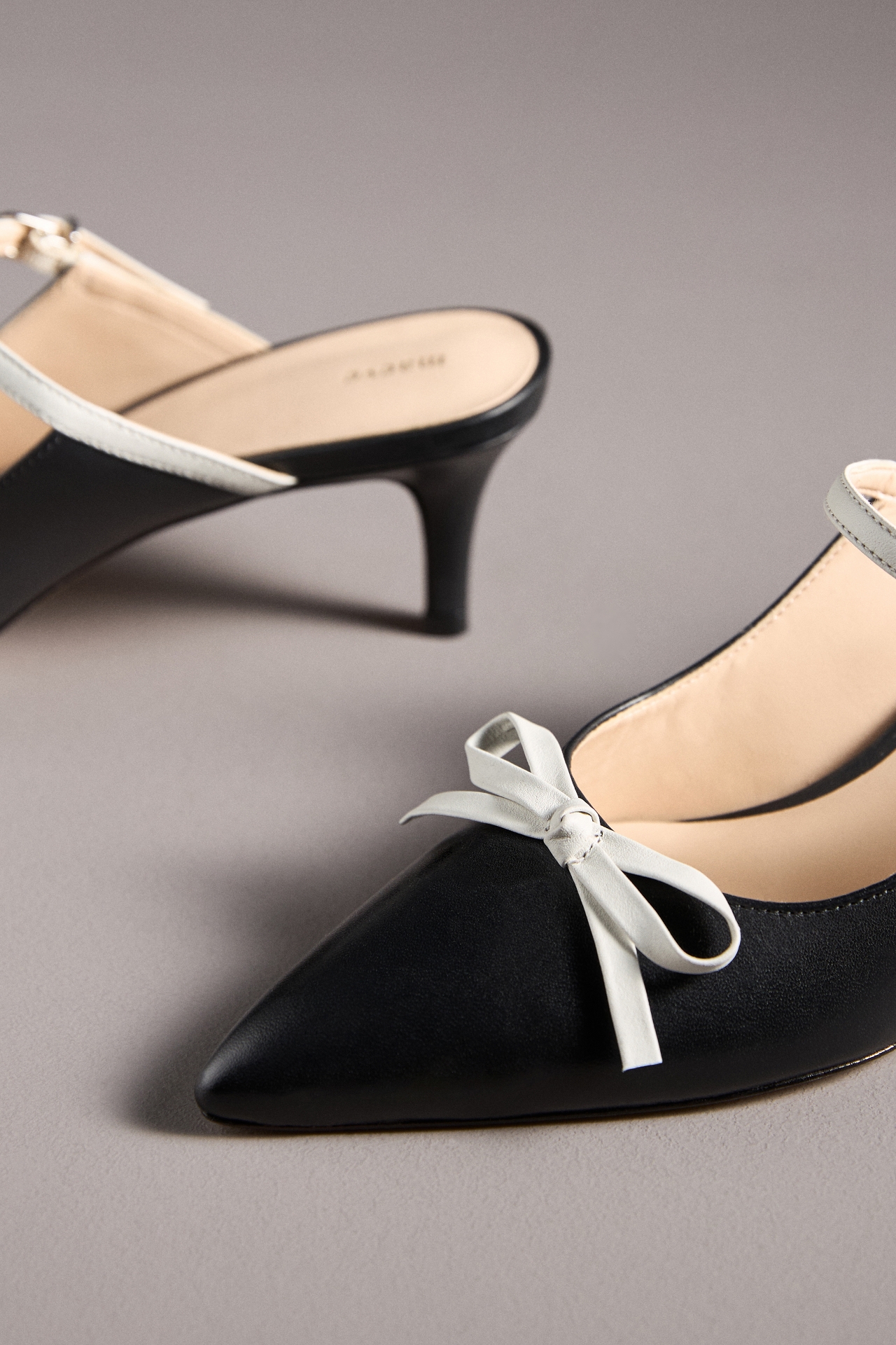 Maeve Bow Kitten-Heel Mules
