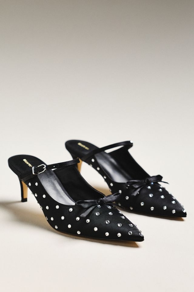 Maeve Bow Kitten-Heel Mules #1