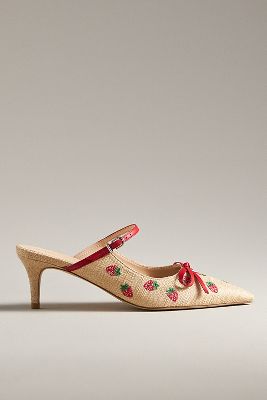 MAEVE BOW KITTEN-HEEL MULES 