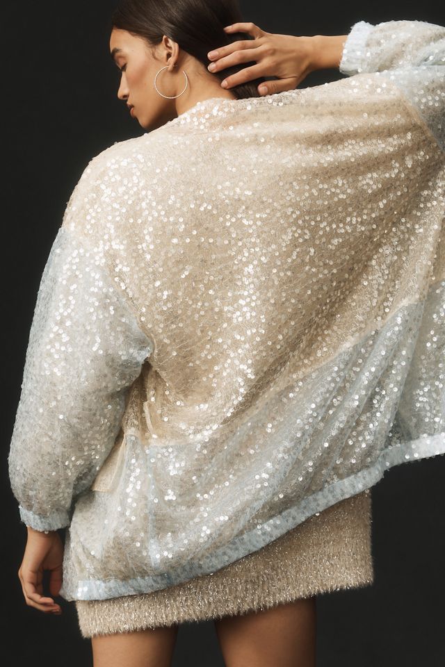 By Anthropologie Sequin Bomber Jacket Anthropologie