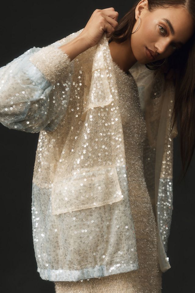 By Anthropologie Sequin Bomber Jacket Anthropologie