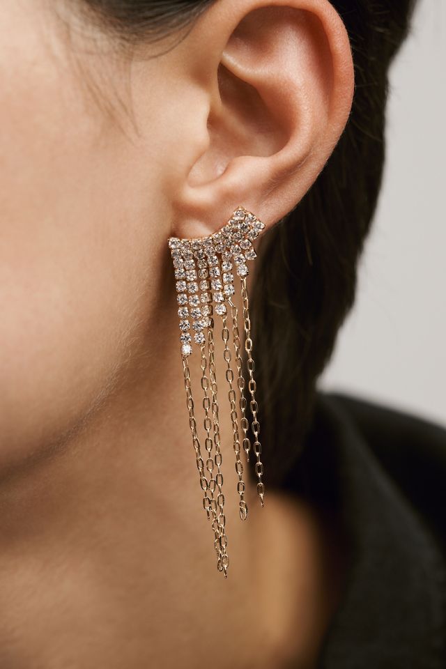 Crystal Fringe Drop Earrings #1
