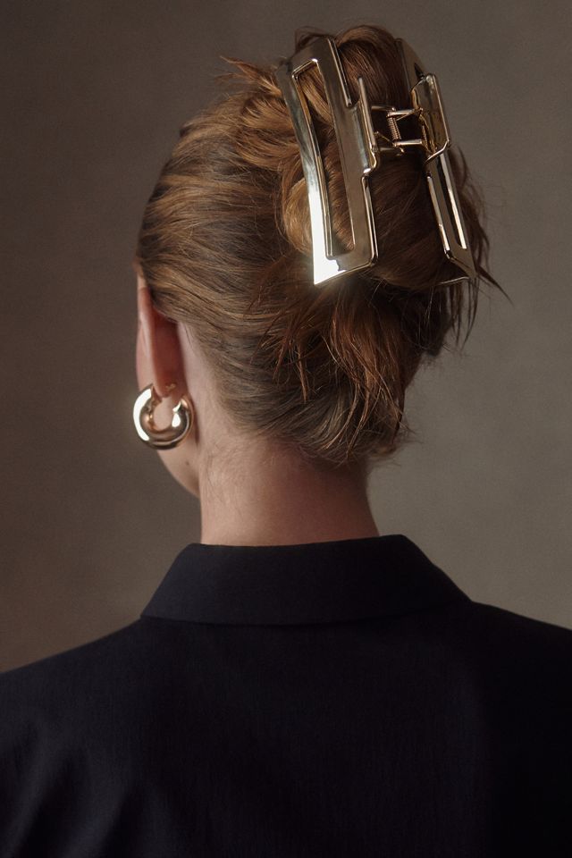 Set of 3 Mixed Metallic Claw Clips | Anthropologie display picture 1