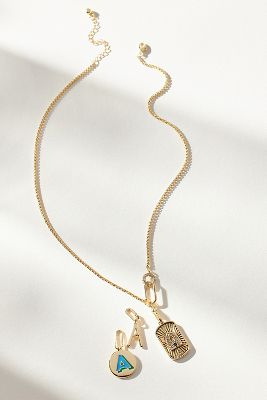 Anthropologie mini hot sale monogram necklace