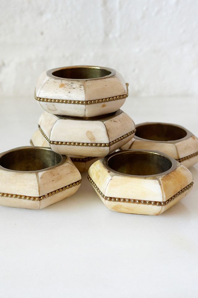 Brass Napkin Rings - Set of 2  Mulxiply and Campfire Pottery