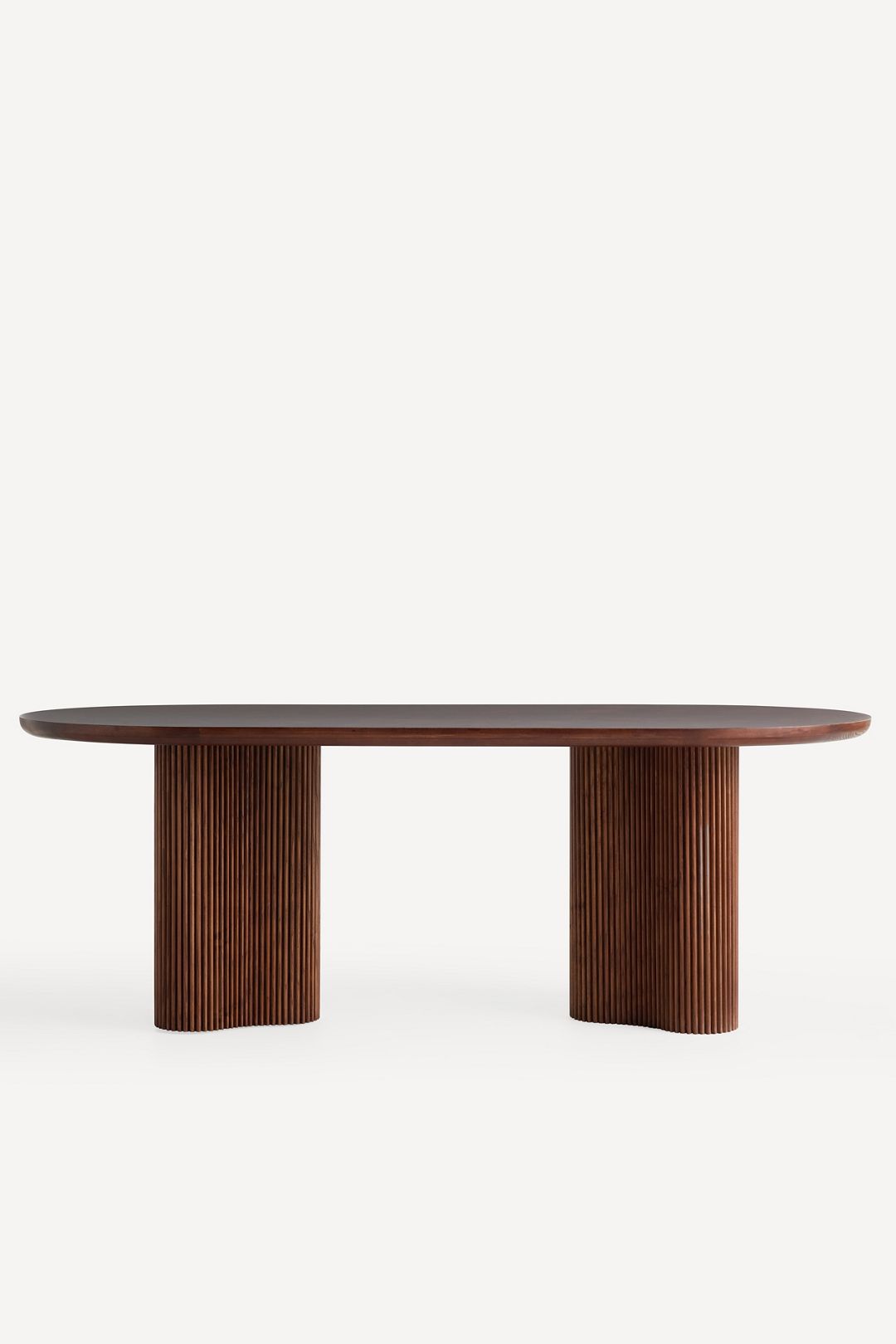 Scout Oval Double Pedestal Burl Wood Dining Table - Dark Burl