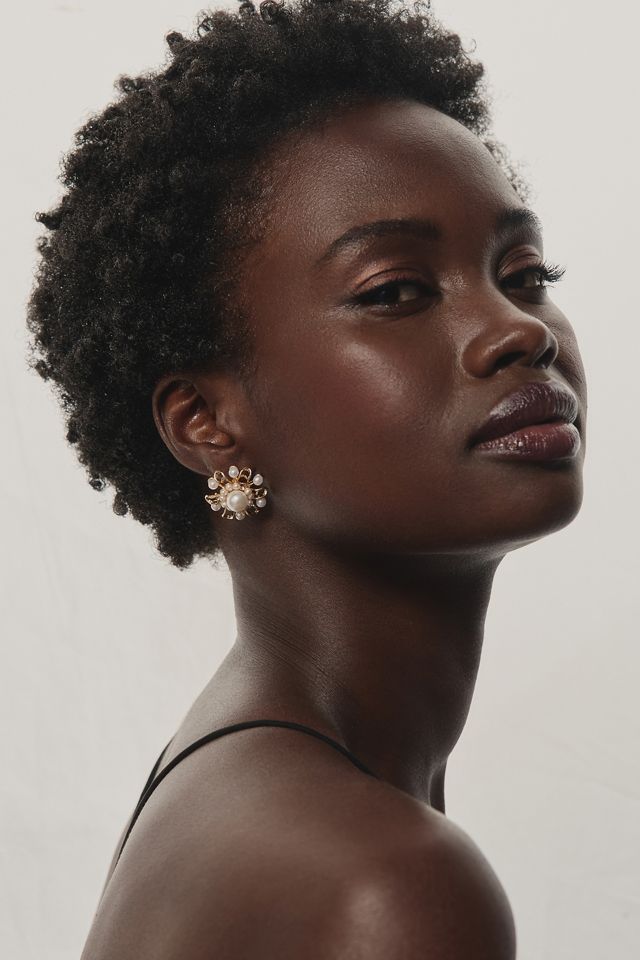 The Restored Vintage Collection: Pearl Flower Post Earrings #2