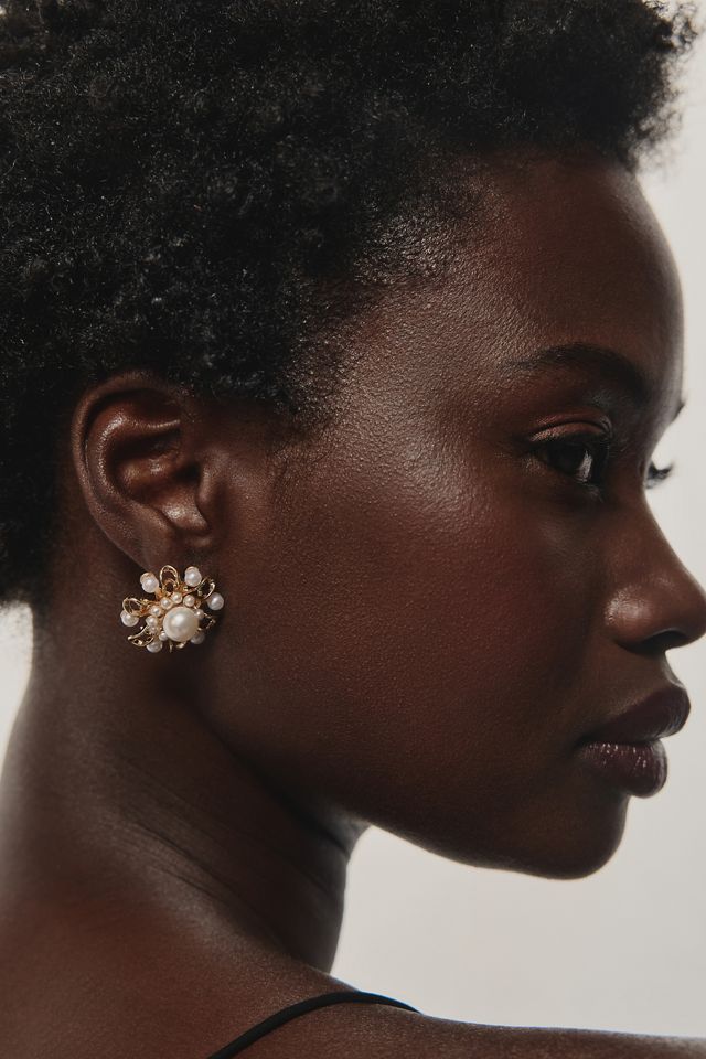 The Restored Vintage Collection: Pearl Flower Post Earrings #3