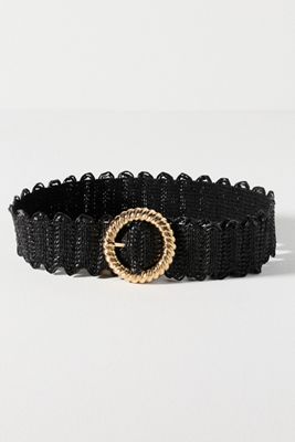 Stretch Shimmer Raffia Belt