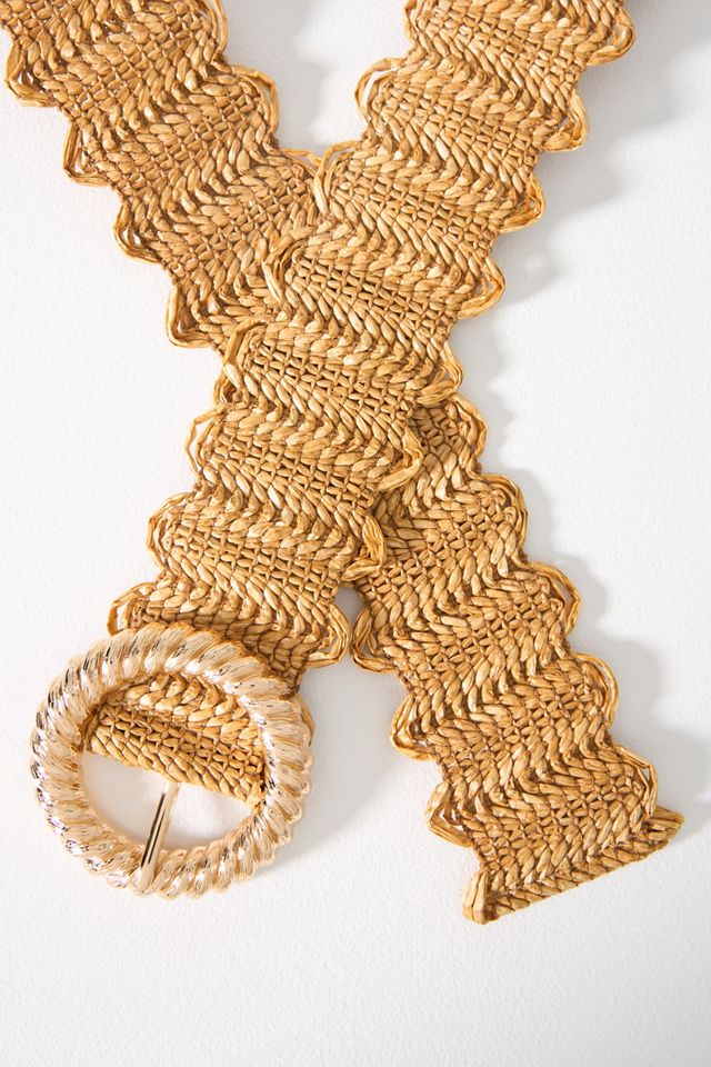 Stretch Shimmer Raffia Belt #1