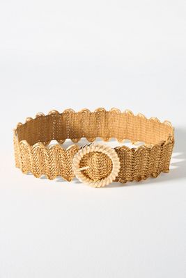 Stretch Shimmer Raffia Belt