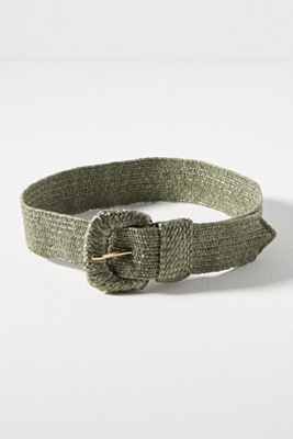 By Anthropologie Raffia-wrapped Stretch Waist Belt In Green