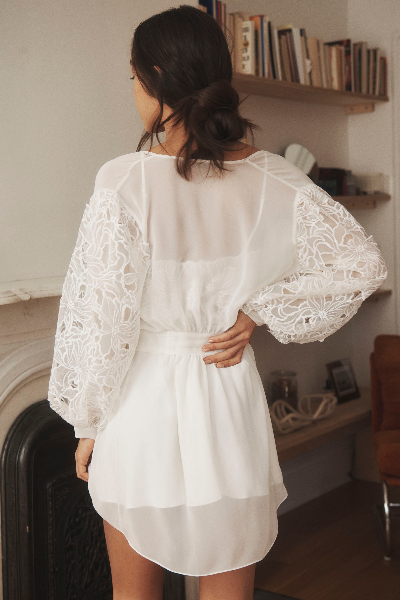 Rya Collection Milos Lace-Sleeve Cover-Up Robe