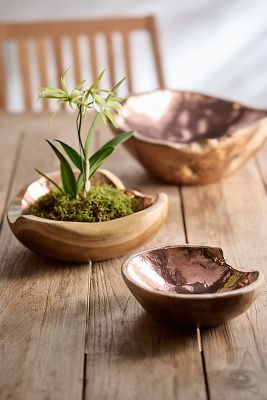 Terrain Copper + Teak Bowl