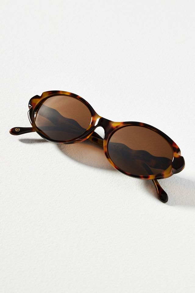 Wavy Arm Oval Sunglasses #1