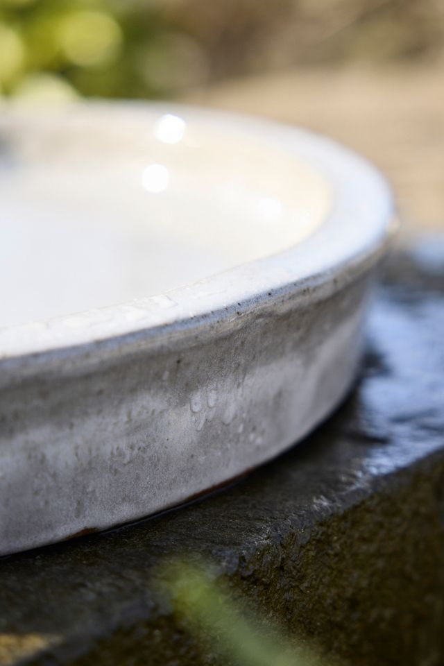 Stoneware Plate Bird Bath #1