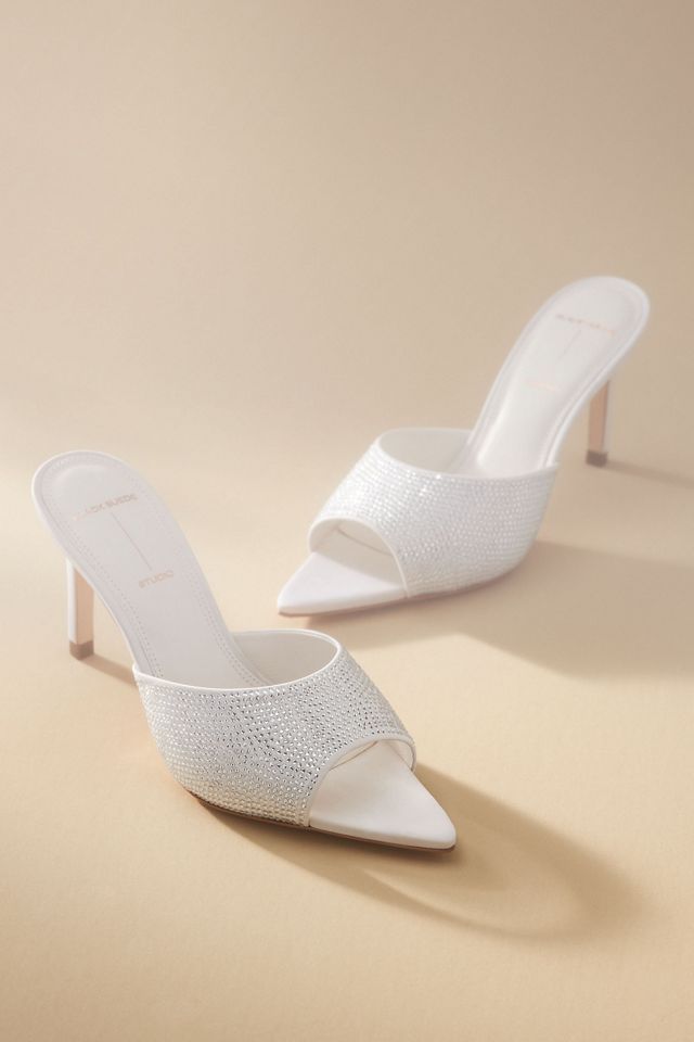 Black Suede Studio Belle Mule Heels #1