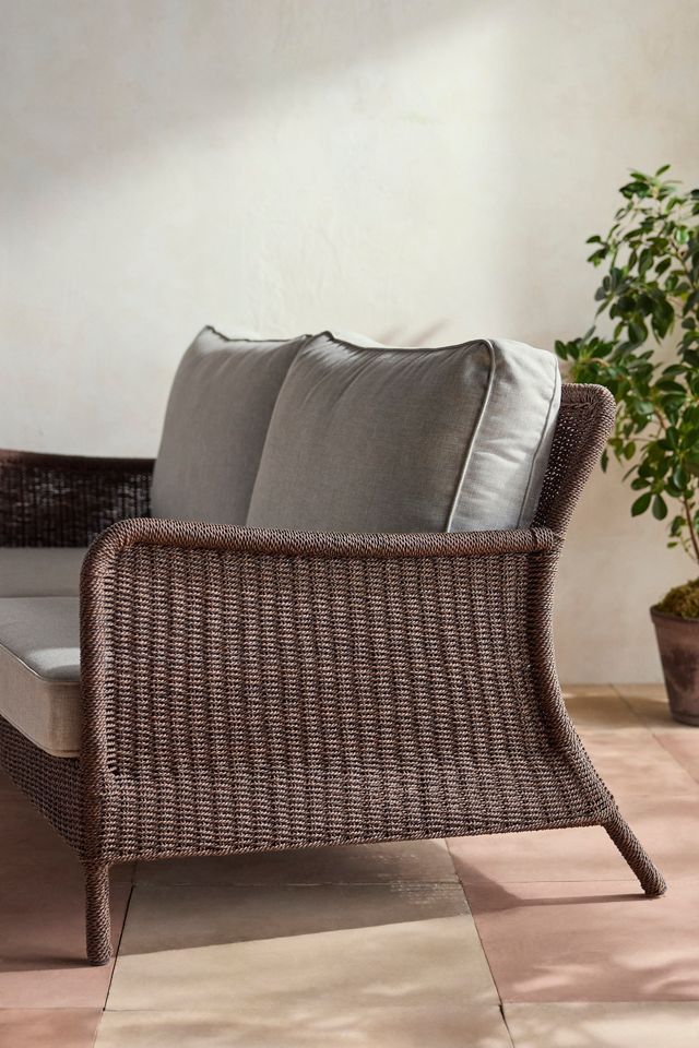 Harbor All Weather Wicker Two Seat Sofa, Gray Cushions #4