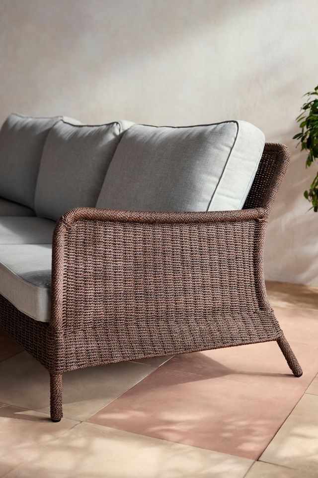 Harbor All Weather Wicker Three Seat Sofa, Gray Cushions #6