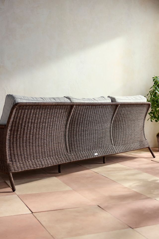 Harbor All Weather Wicker Three Seat Sofa, Gray Cushions #7
