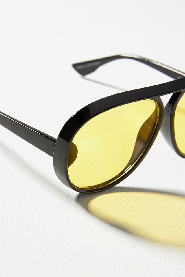 Yellow-Tinted Aviator Sunglasses | Anthropologie display picture 2