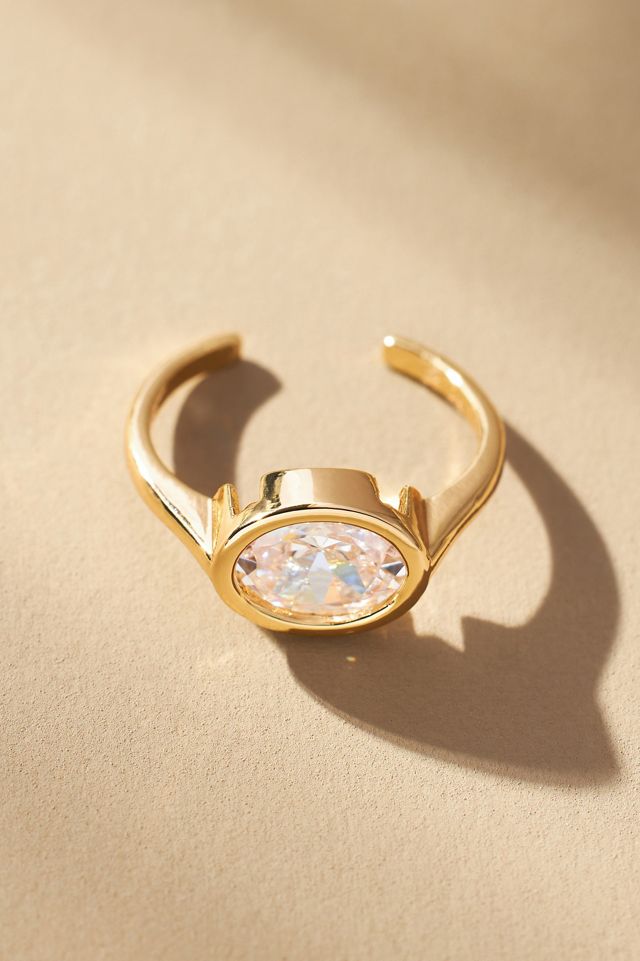 Round Crystal Cocktail Ring #1