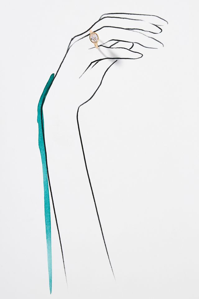 Round Crystal Cocktail Ring #2