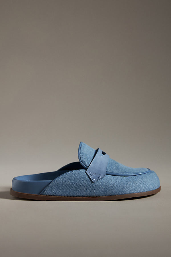 Shop Schutz Ava Loafer Slides In Blue