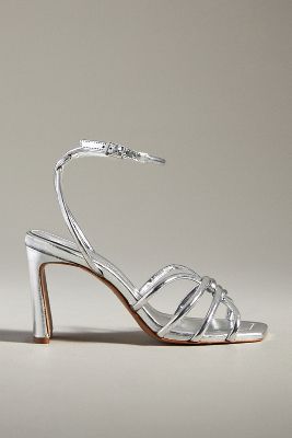 Shop Schutz Rachel Ankle-strap Heels In Silver