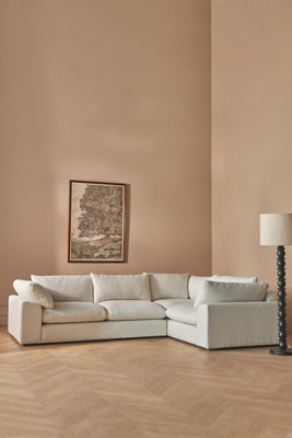 Performance Bouclé Hull Sectional | White | Anthropologie