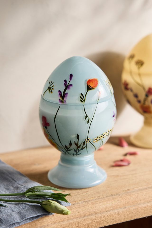 Hand-Painted Glass Egg Candle | AnthroHome