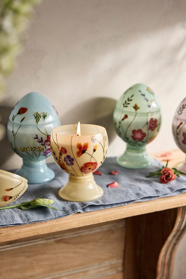 Hand-Painted Glass Egg Candle | AnthroHome