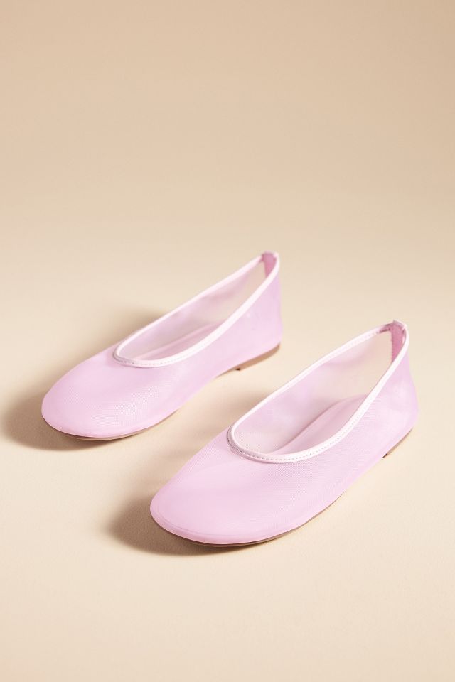 Mesh Ballet Flats by Anthropologie in Pink Size 10