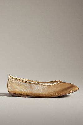Shop By Anthropologie Mesh Ballet Flats In Gold
