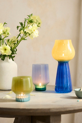 Terrain Color Pop Glass Votives, Set Of 3 Cool In Multi