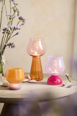 Terrain Color Pop Glass Votives, Set Of 3 Warm In Multicolor