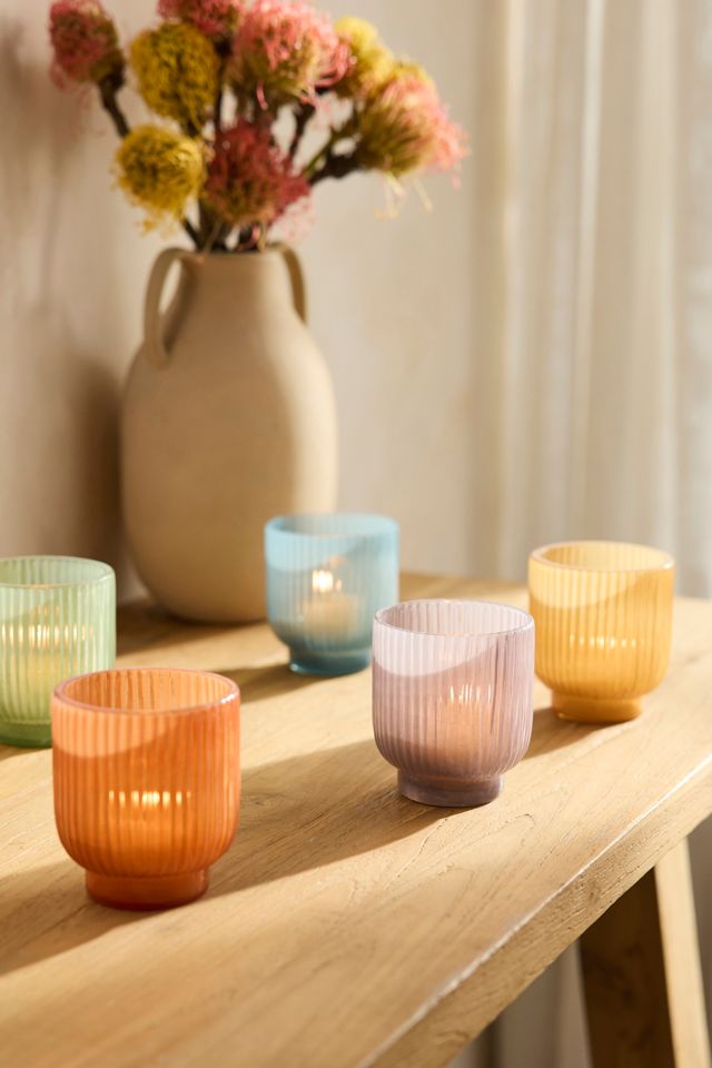 Textured Glass Votives, Set of 2 #1