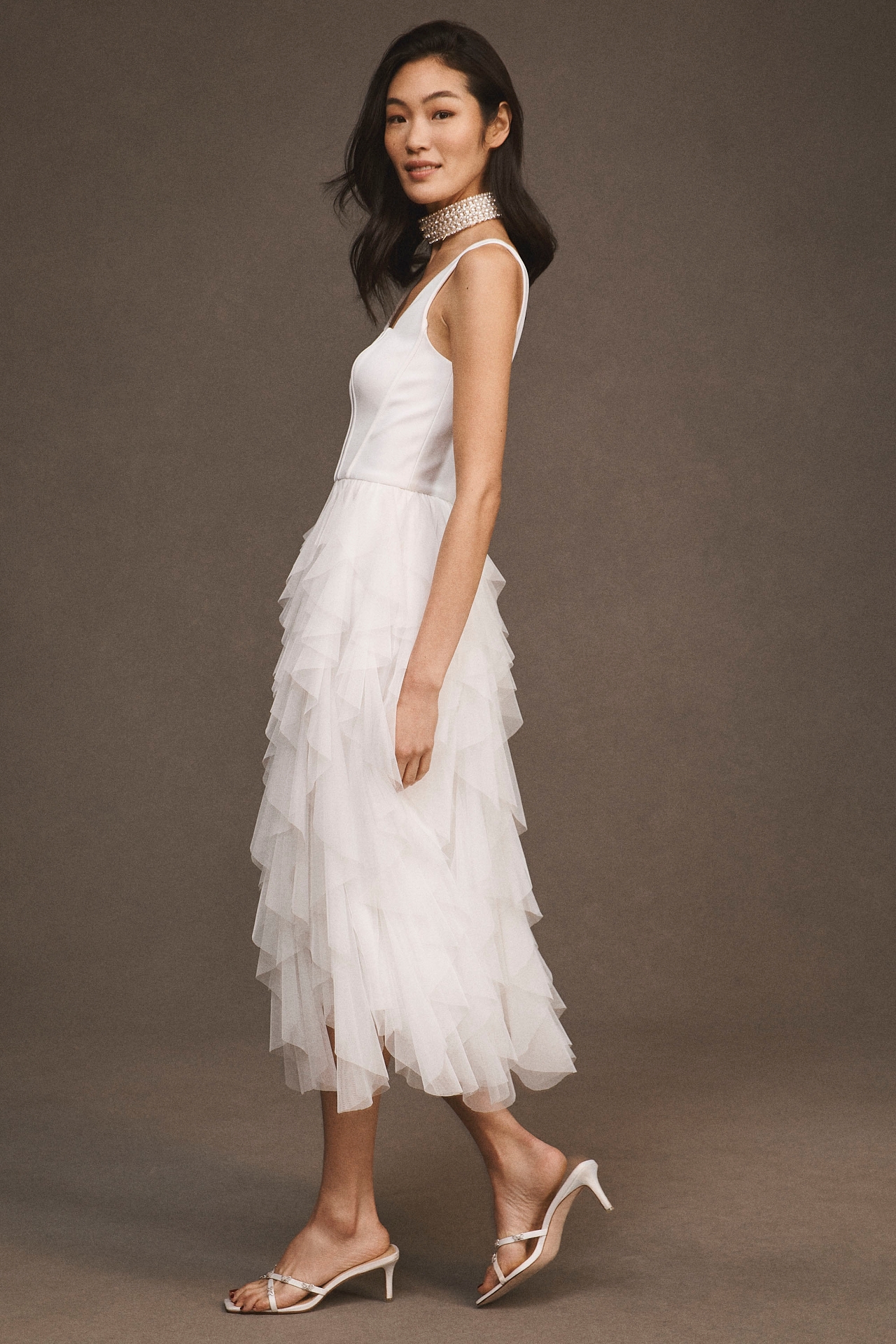 BHLDN Jia Bias-Cut Ruffled V-Neck Mini Dress | MarketFair BHLDN Jia Bias-Cut Ruffled V-Neck Mini Dress | MarketFair