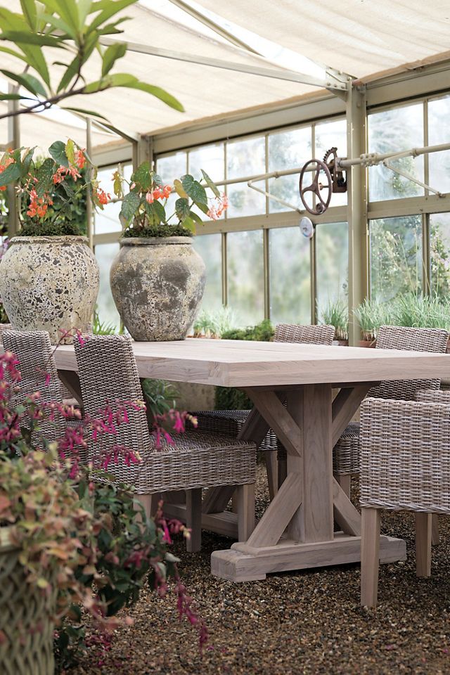 Trestle Teak Dining Table #7