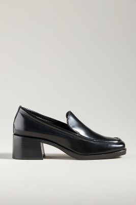 Reformation Noah Heeled Loafers In Black