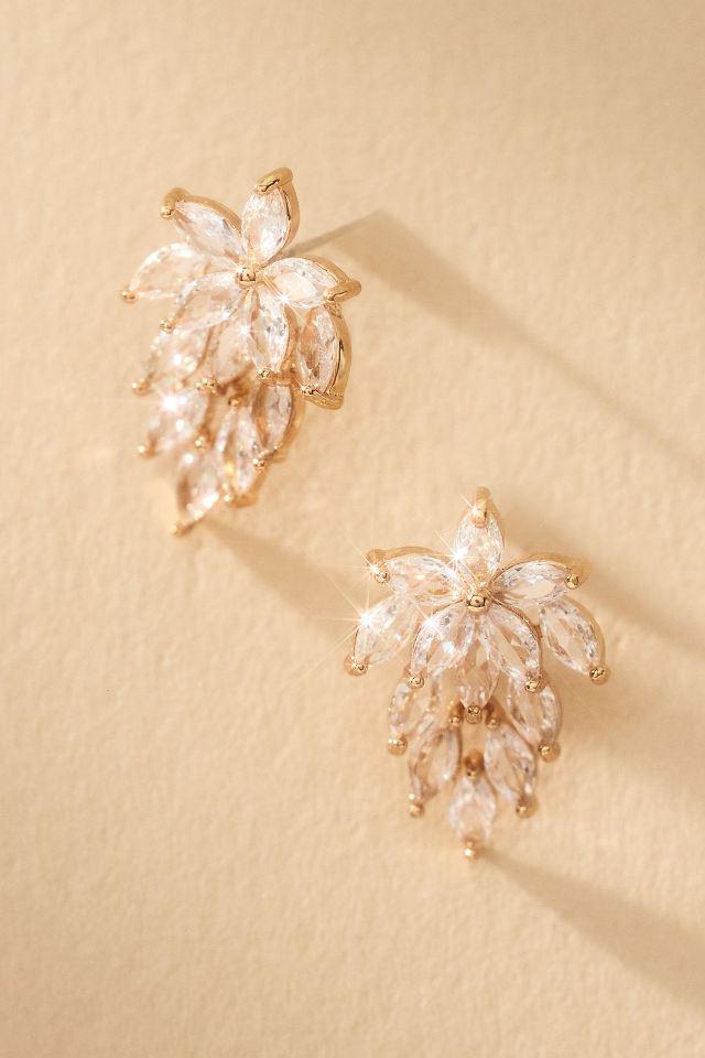 Crystal hot sale cluster earrings