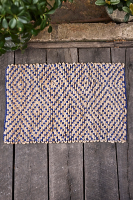 Terrain Diamond Jute Doormat In Blue