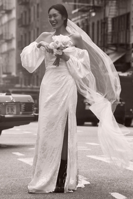 Jenny by Jenny Yoo Sparrow Floral Gown With Removable Sleeves