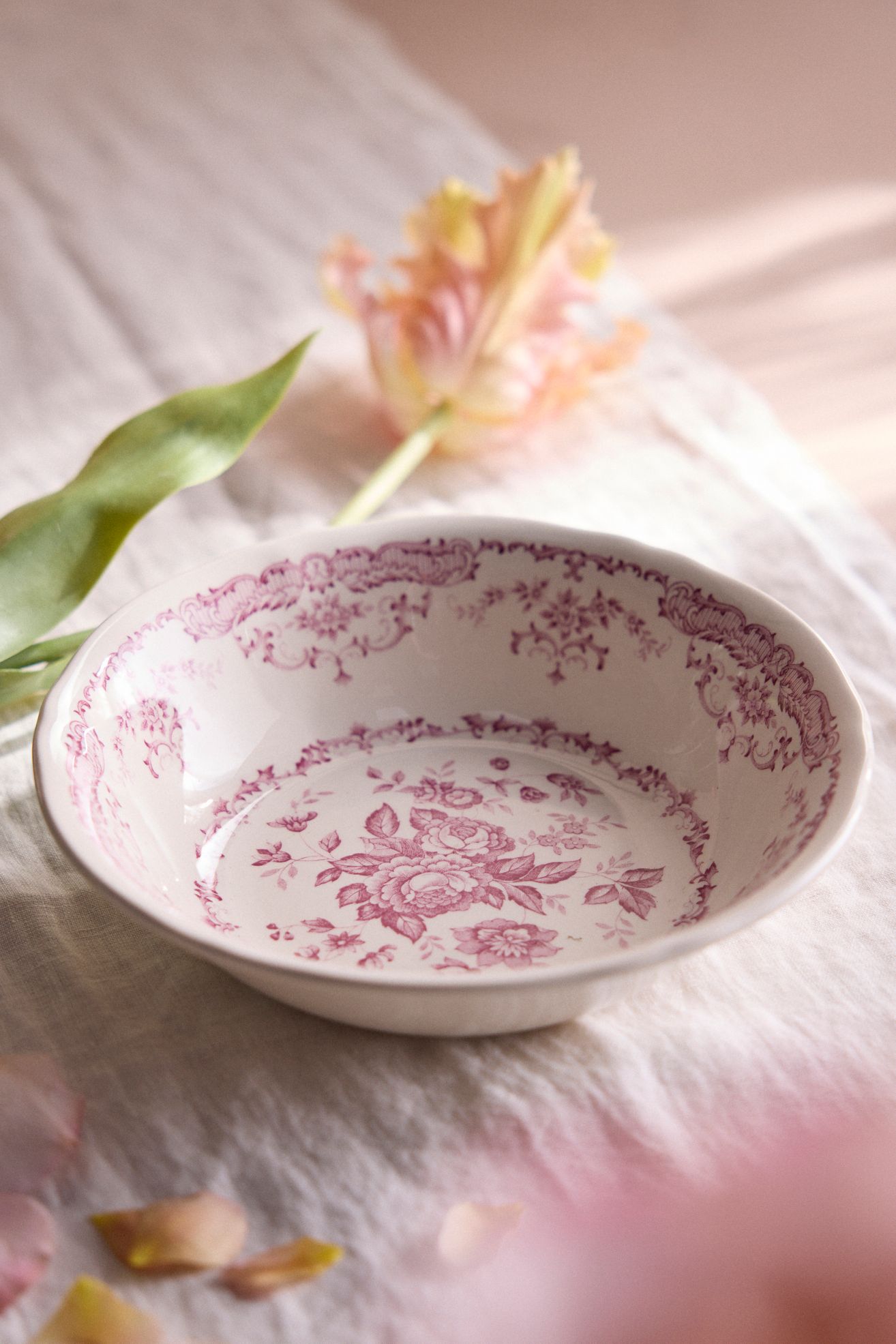 Pink Floral Bowl - Multi, Standard, One Size