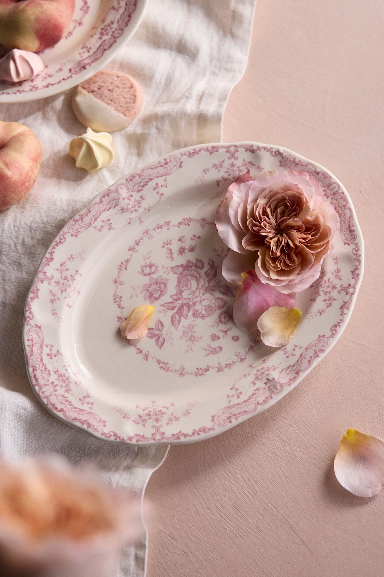 Pink Floral Serving Platter - Multi, Standard, One Size
