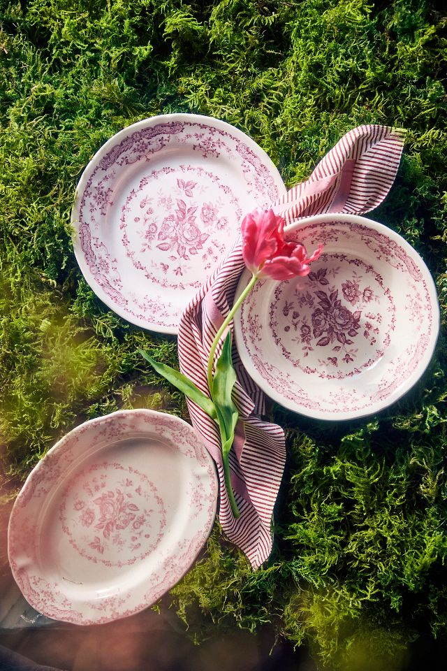 Pink Floral Dinner Plate