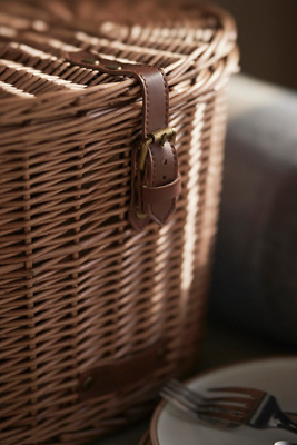 Twilight Garage Wicker Bike Basket For Kids - Front Handlebar Basket With Leather Straps