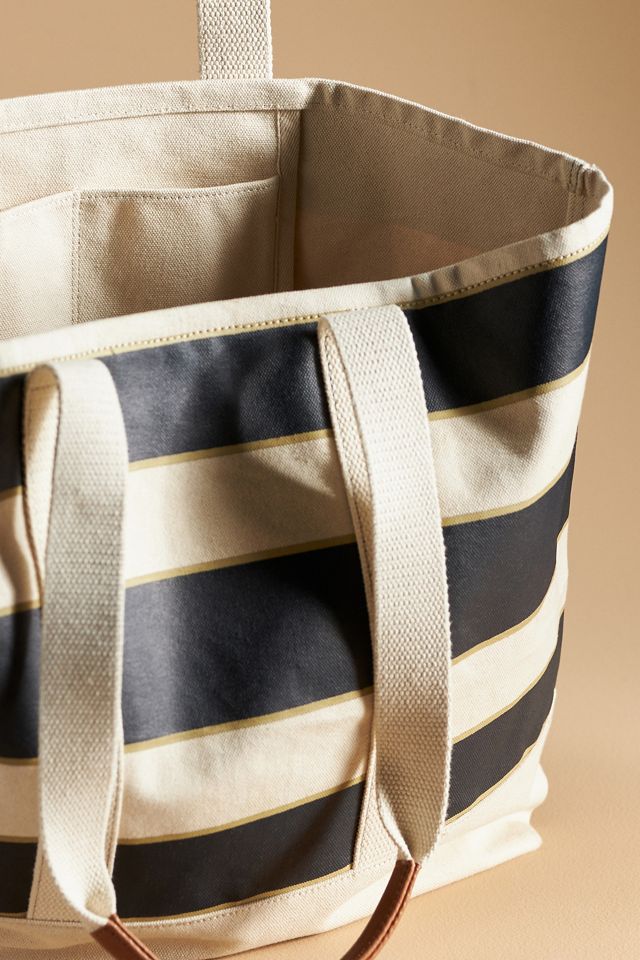 Maeve Striped Canvas Tote | Anthropologie